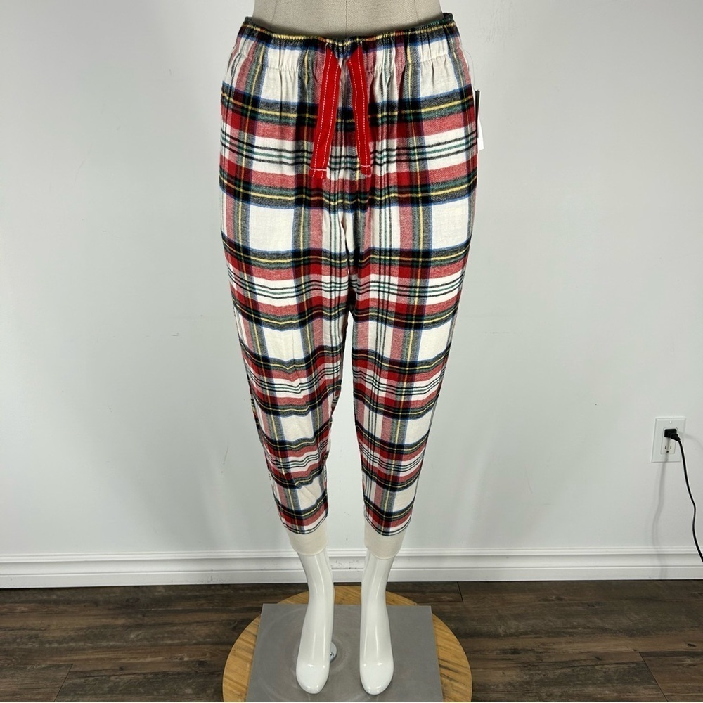 ❤️ NWT Old Navy White Tartan Flannel Jogger PJ Pants - XS